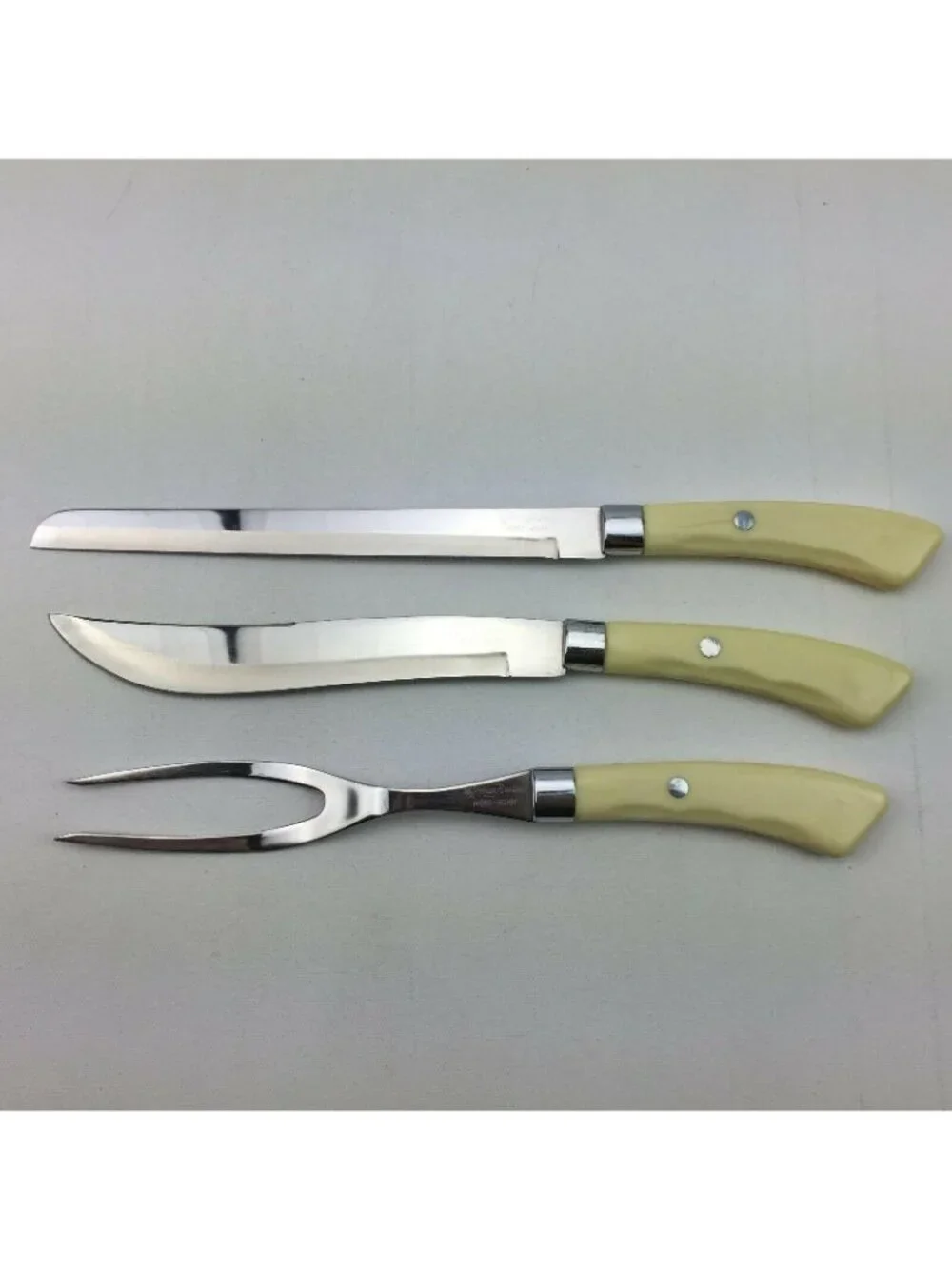 Vintage Crown Awards Gourmet Hand-Forged Micro Honed 3 piece Carving Set in Box
